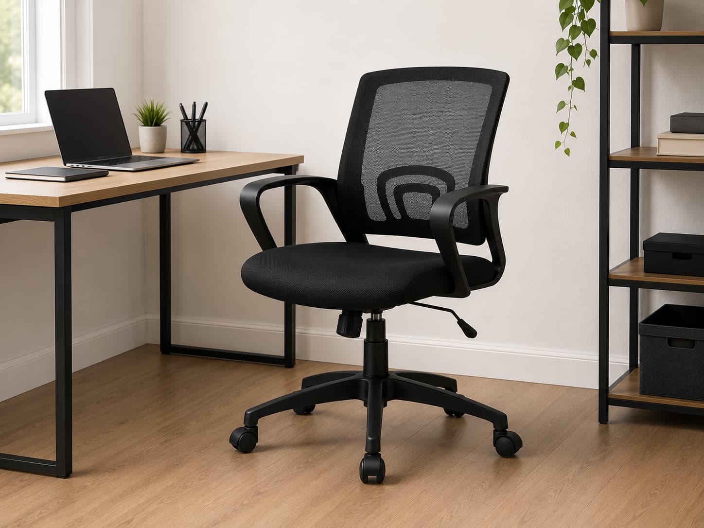 Foto enviada por un cliente de una silla de oficina en un espacio de trabajo